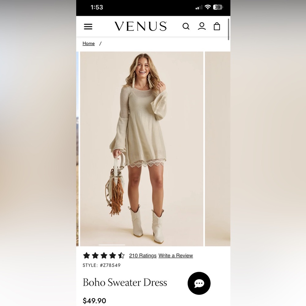 Boho sweater dress
